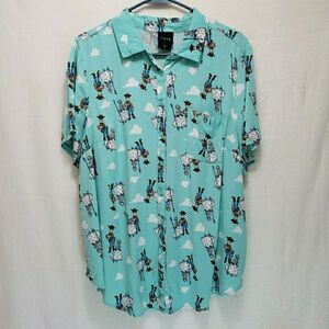 Torrid Disney Pixar Toy Story Woody Bo Peep Button Down Shirt Size 2 Mint Cloud